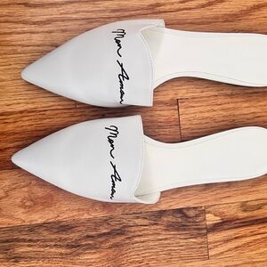 Charles & Keith White Mules Sleek Minimalist Design